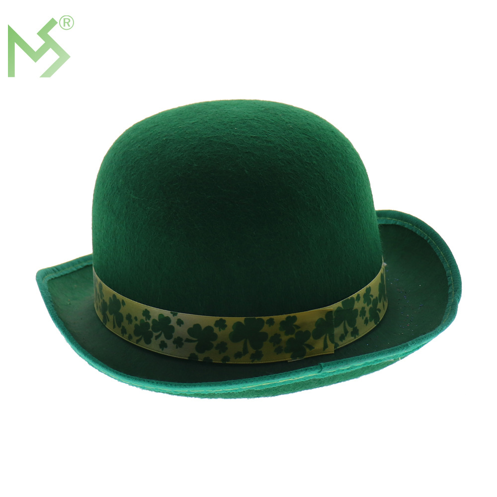 节日帽子 圣帕特里克圆帽 爱尔兰节派对聚会舞会绿色帽子